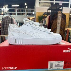 Puma Smash Platform Sneakers – White Leather